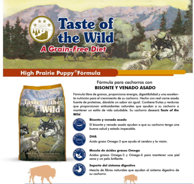 Taste of the Wild, High Prairie Puppy, Cachorros Bisonte y Venado Asado