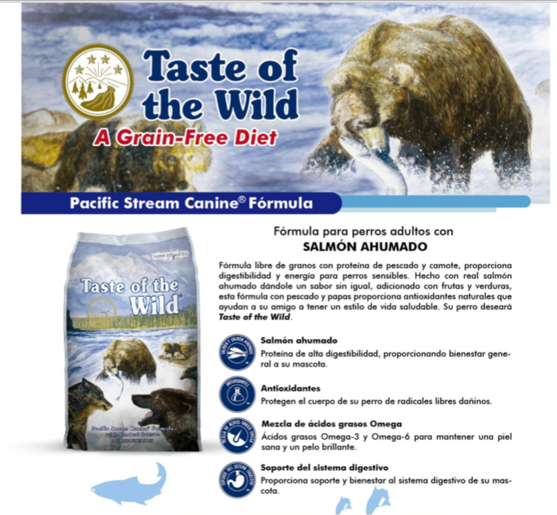 Taste of the Wild, Pacific Stream Canine, Perros Adultos, Salmón Ahumado