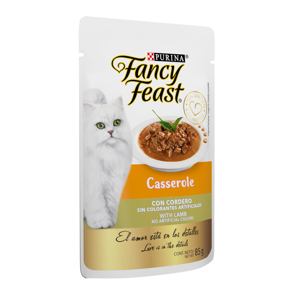 Purina Fancy Feast, Casserole Cordero Pouch (paquete de 12 piezas)