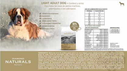 DIAMOND NATURALS Holistic, Light Adult Dog, Cordero y arroz