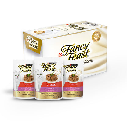 Purina Fancy Feast, Pouch Estofado Goulash con Atún (Paquete de 12 piezas)