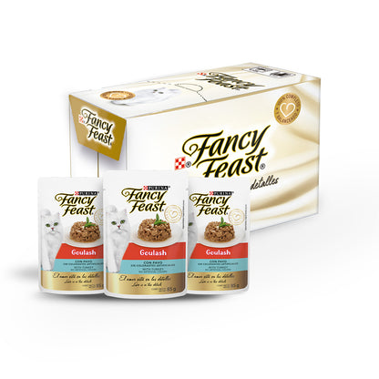 Purina Fancy Feast, Goulash Pavo Pouch (Paquete de 12 piezas)