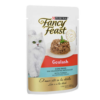 Purina Fancy Feast, Goulash Pavo Pouch (Paquete de 12 piezas)