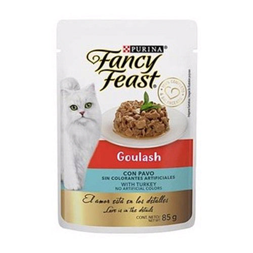 Purina Fancy Feast, Goulash Pavo Pouch (Paquete de 12 piezas)