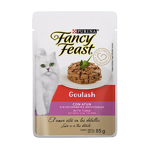 Purina Fancy Feast, Pouch Estofado Goulash con Atún (Paquete de 12 piezas)