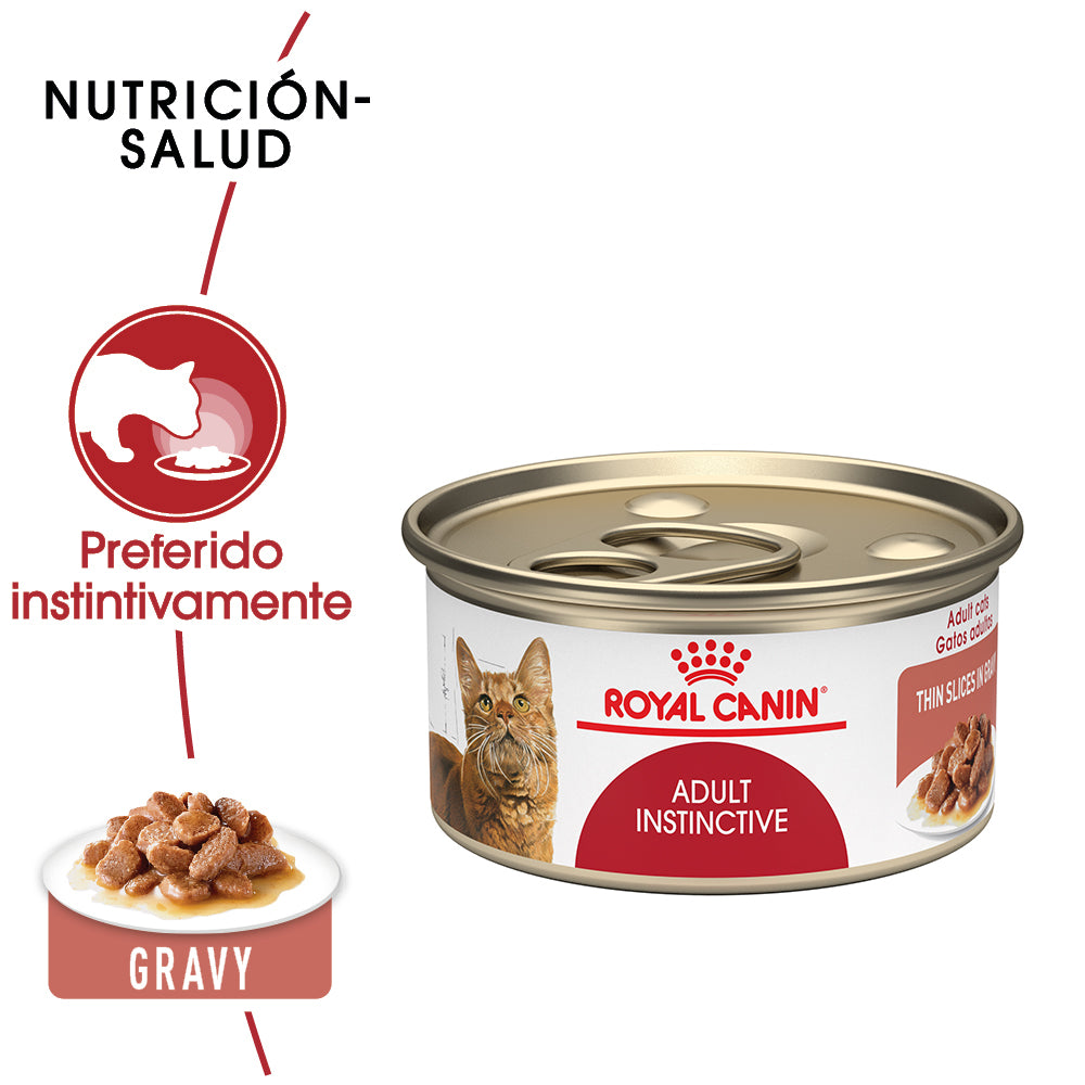 Royal Canin, Adult Instinctive Thin Slices in Gravy, SE VENDE EN PAQUETE DE 24 PIEZAS